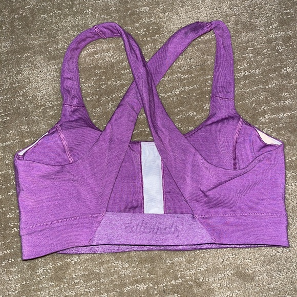 Allbirds Purple Sports Bra Racerback Medium Support - Picture 2 of 4
